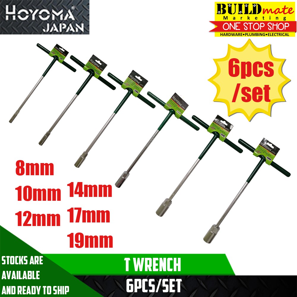 Hoyoma T Wrench 6PCS/SET 8mm/10mm/12mm/14mm/17mm/19mm Shopee Philippines