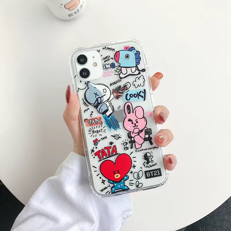 Kpop Bts Bangtan Boys Cartoon Cute Iphone 11 Silicone Case Phone Case For Iphone 11pro 11pro Max Xs Xr Soft Clear Cover Shopee Philippines
