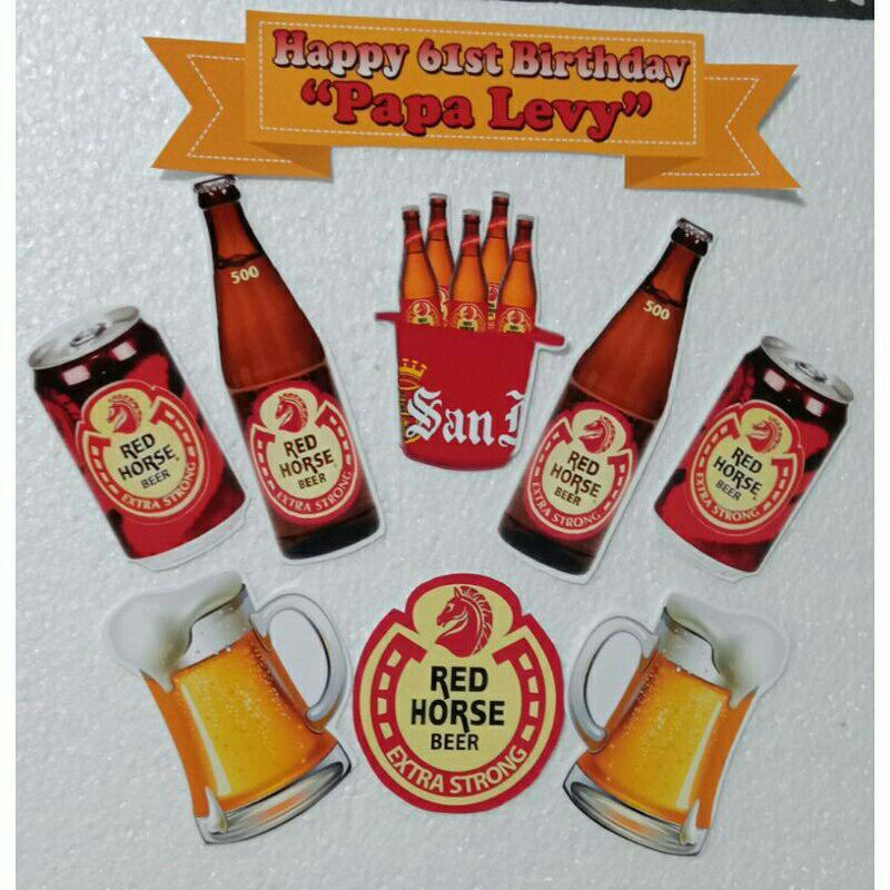 RED HORSE BEER Horse Cake Toppers, Birthday Cake Topper