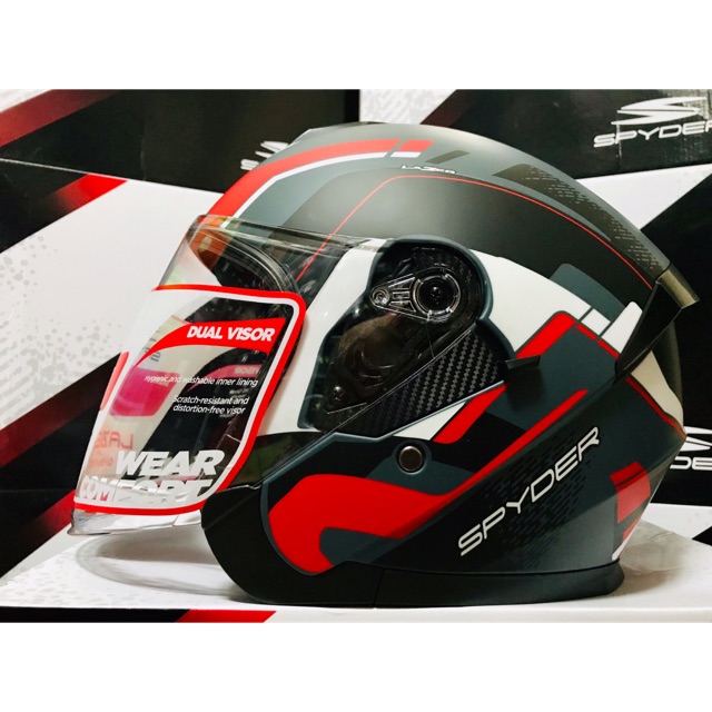 Spyder Lazer Half Face Dual Visor Shopee Philippines