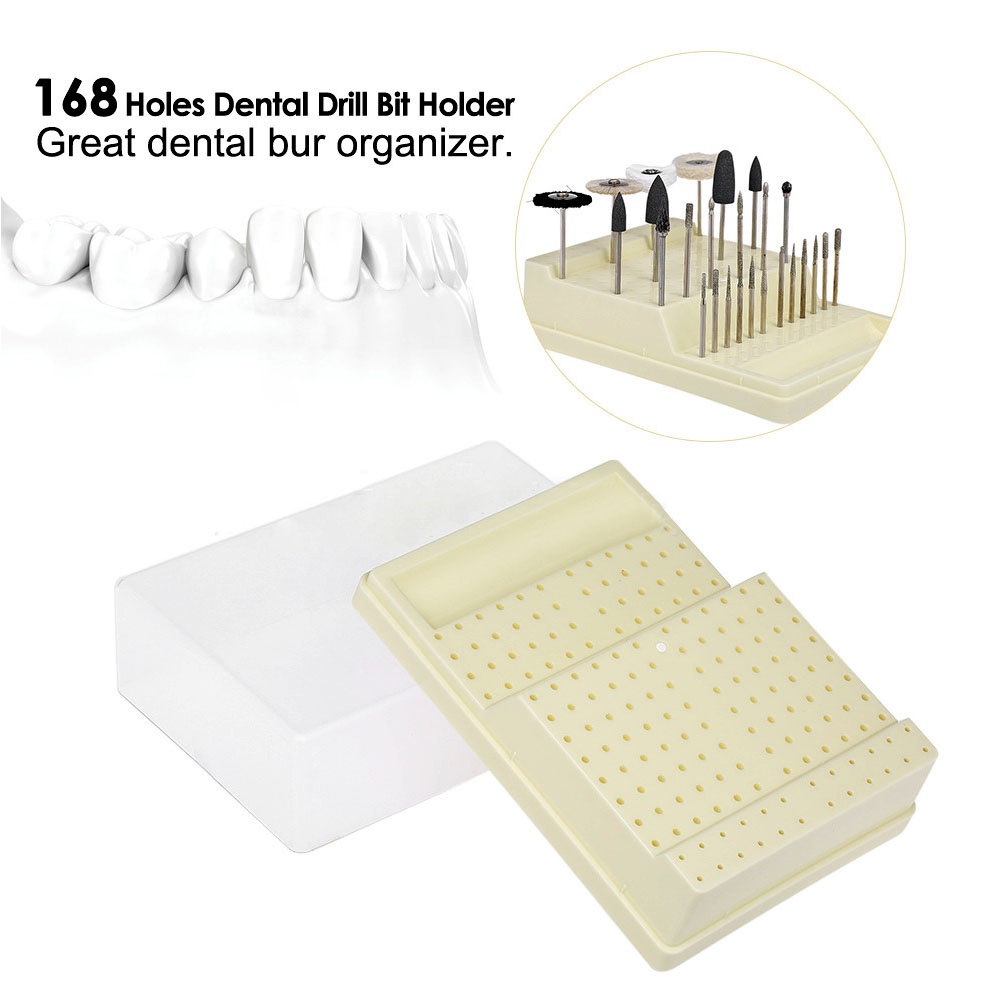 168 Holes Dental Bur Block Holder High Speed Bur Organizer Nail Drill