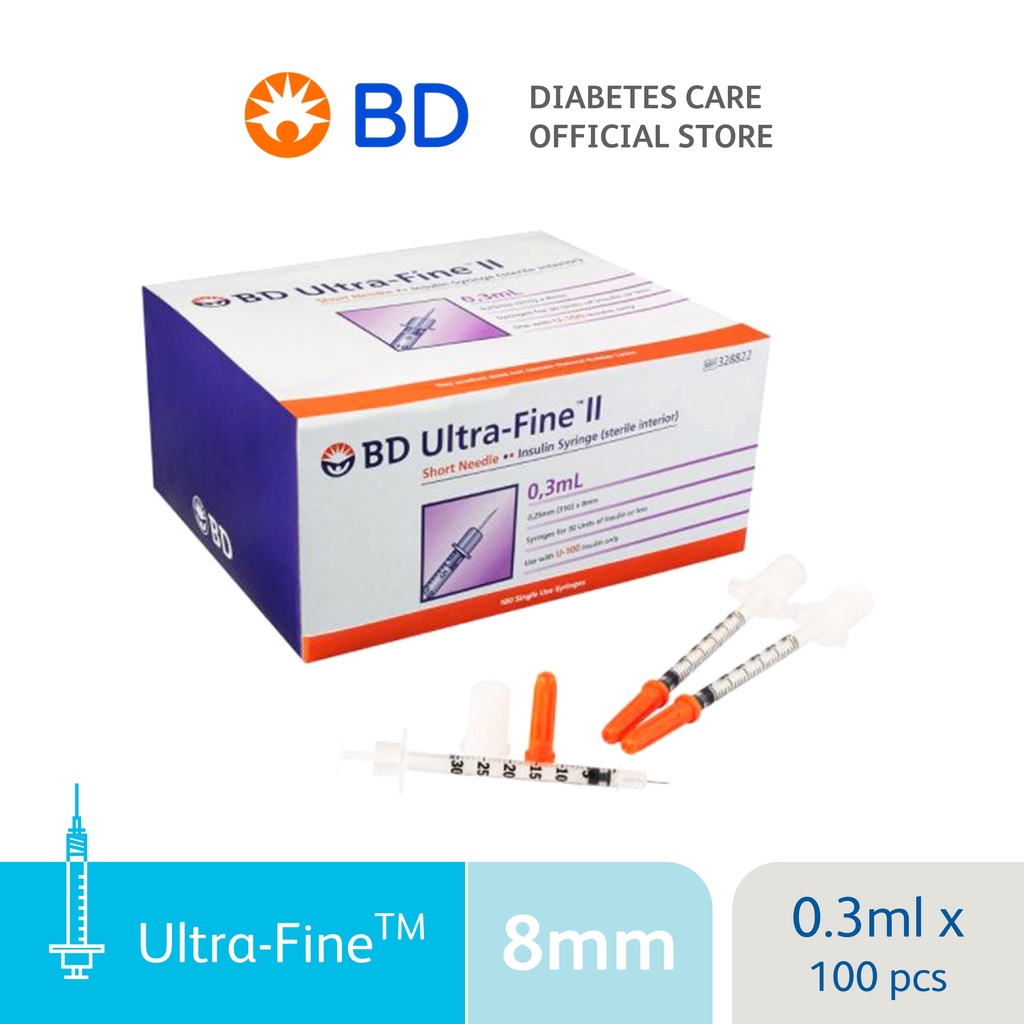 Ultra Fine 8mm Insulin Syringe 0 3ml 31ga Box Of 100 S Shopee Philippines