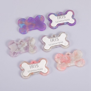 [Free Engraving] Personalized Pet Dog Cat ID Tag Colorful Collar Accessory Stainless Steel