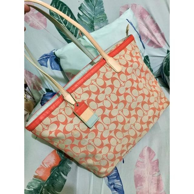 Original Coach Orange Tote Large | Shopee Philippines