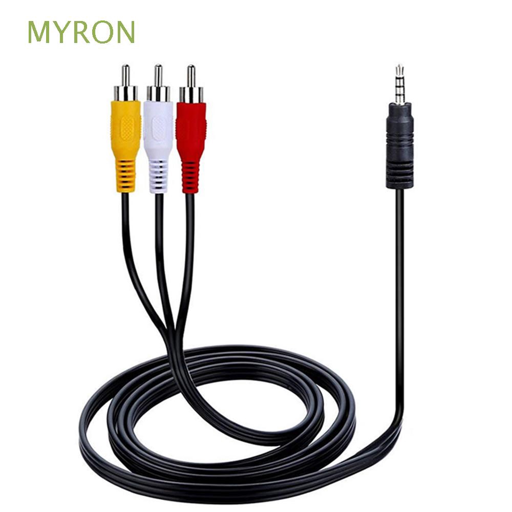 Myron 3 5mm Plug To 3 Rca Adapter Aux Wire Av Audio Video Cable For Speaker Laptop Tv Shopee Philippines