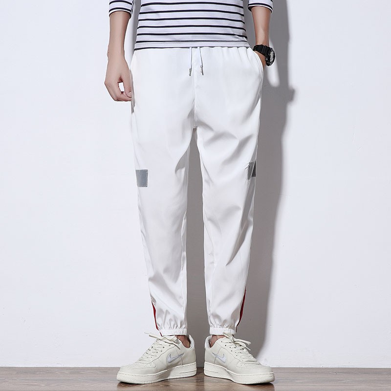 white reflective cargo pants