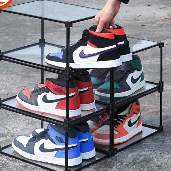 Shoe storage display box aluminum alloy assembled shoe box display