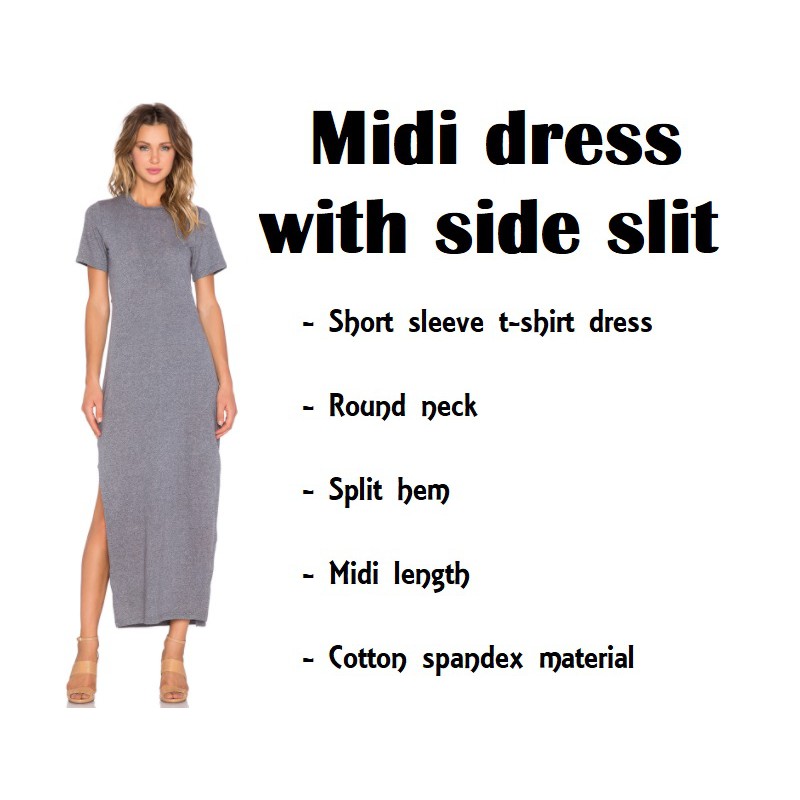 midi t shirt dress with slits