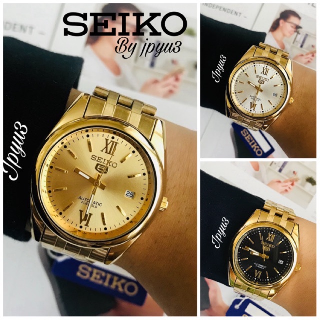 SEIKO 5 Automatic Hand Movement Water Resist MENS gold watch CLASS A with  calendar date | Shopee Philippines