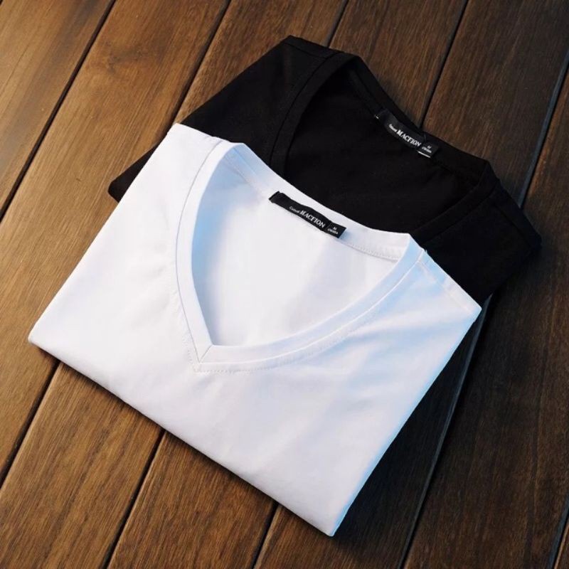 SASA V NECK PLAIN T SHIRT TOP UNISEX | Shopee Philippines