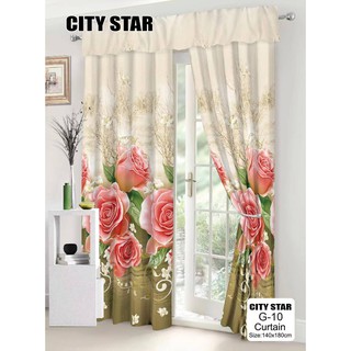 Colorful Flower Print Window Curtain 140*180 Home Decoration Green Plants Field Style #5