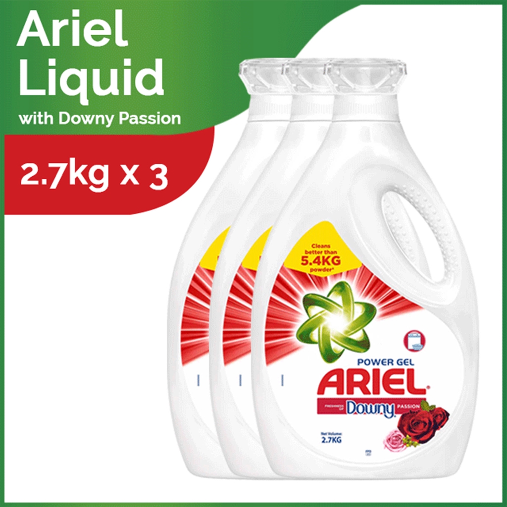 Ariel Liquid Detergent with Downy Floral Passion Bottle (2.7kg) Set of 3 Shopee Philippines