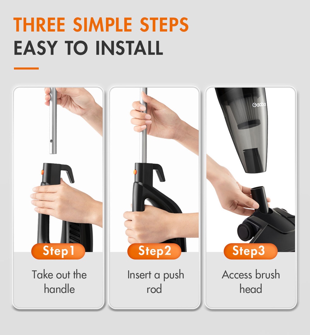 Gaabor Vacuum Cleaner, Household 2in1Mini Handheld Light & Clean Dual