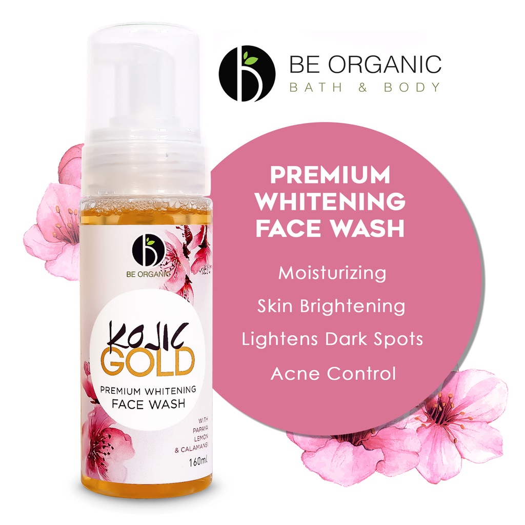 Be Organic Kojic GOLD Premium Whitening Face Wash 160ml ( Anti-Acne & Exfoliating )