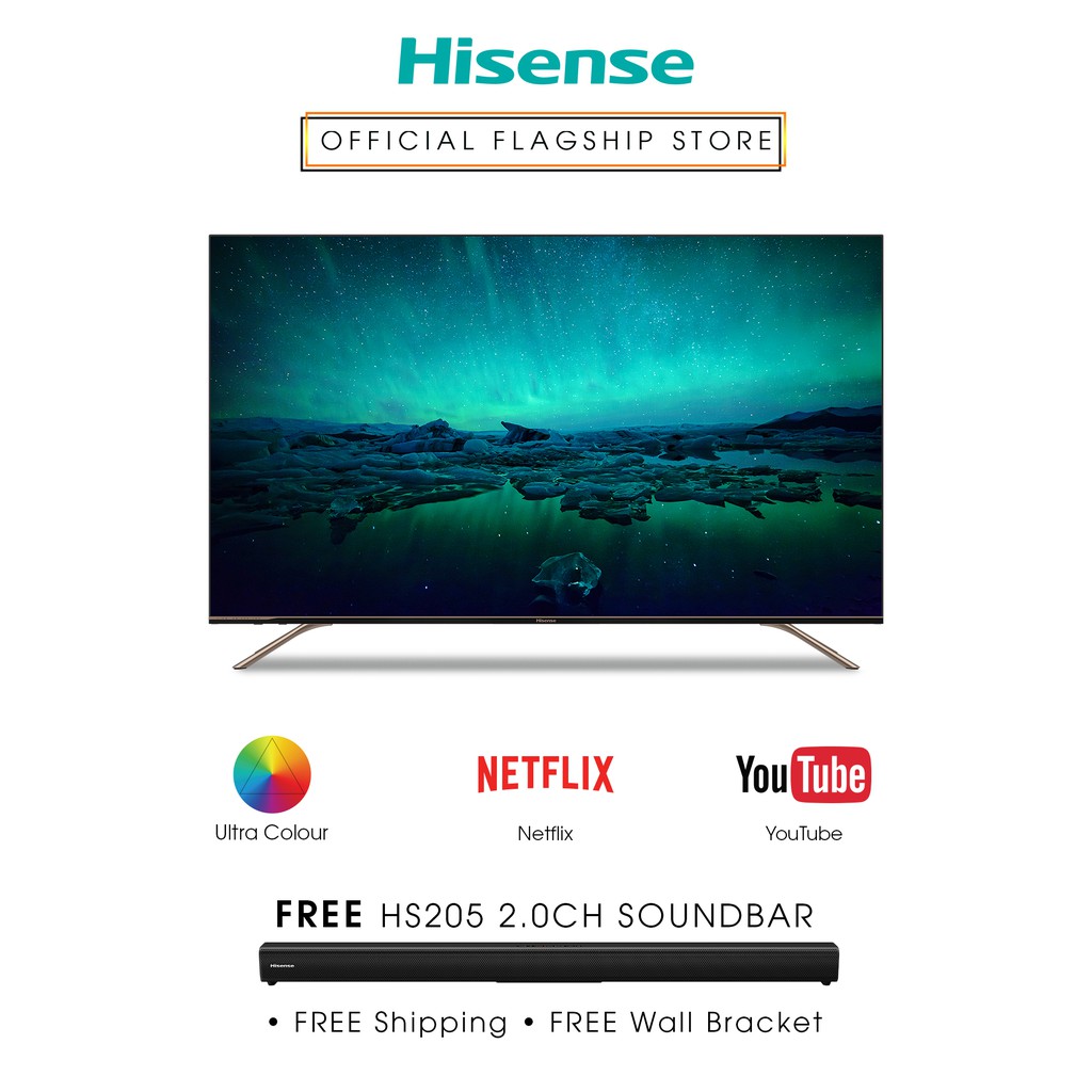 Hisense 55inch 4K ULED Smart TV with FREE Wall Bracket and Soundbar