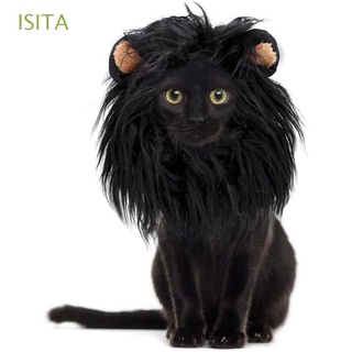ISITA Cute Cat Hairwear Lion Wig Headdress Dog Headgear Creative Outfits Cat Supplies Costume Hat Funny Pet  Accessories