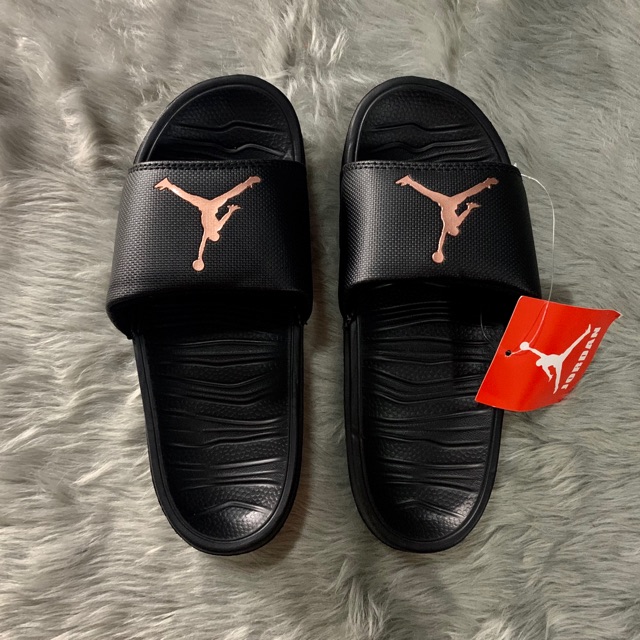 jordan slides black and gold