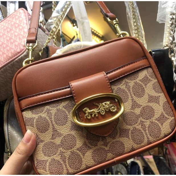 Coach Riley Lunchbox Bag In Signature Canvas Shopee Philippines