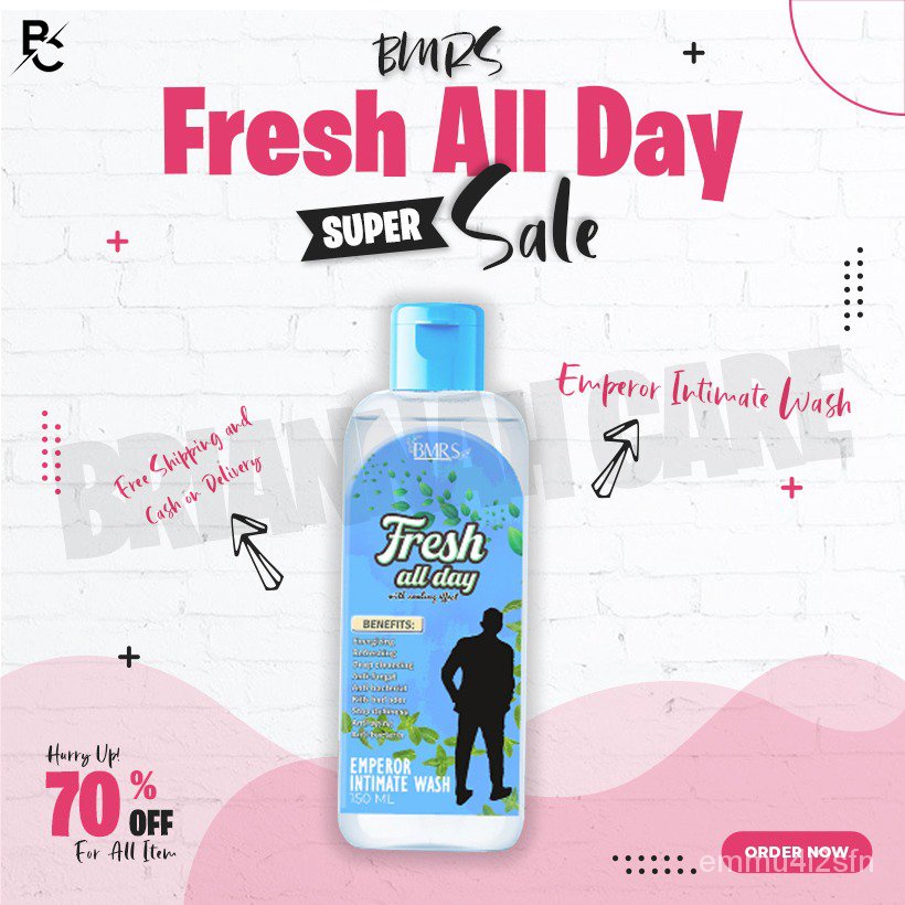 No.1 Top Selling BMRS Fresh All Day EMPEROR INTIMATE WASH 150ml (For ...