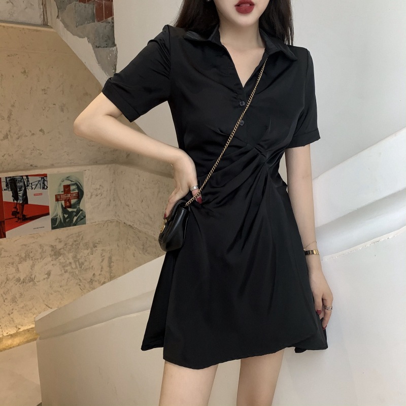 black summer mini dress