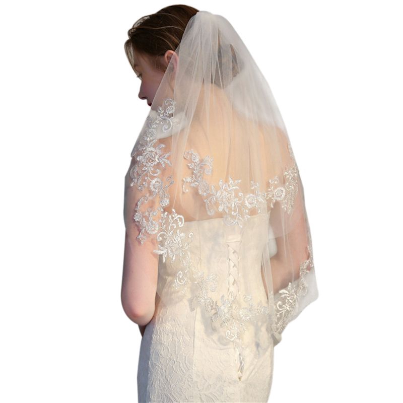 lace trim veil