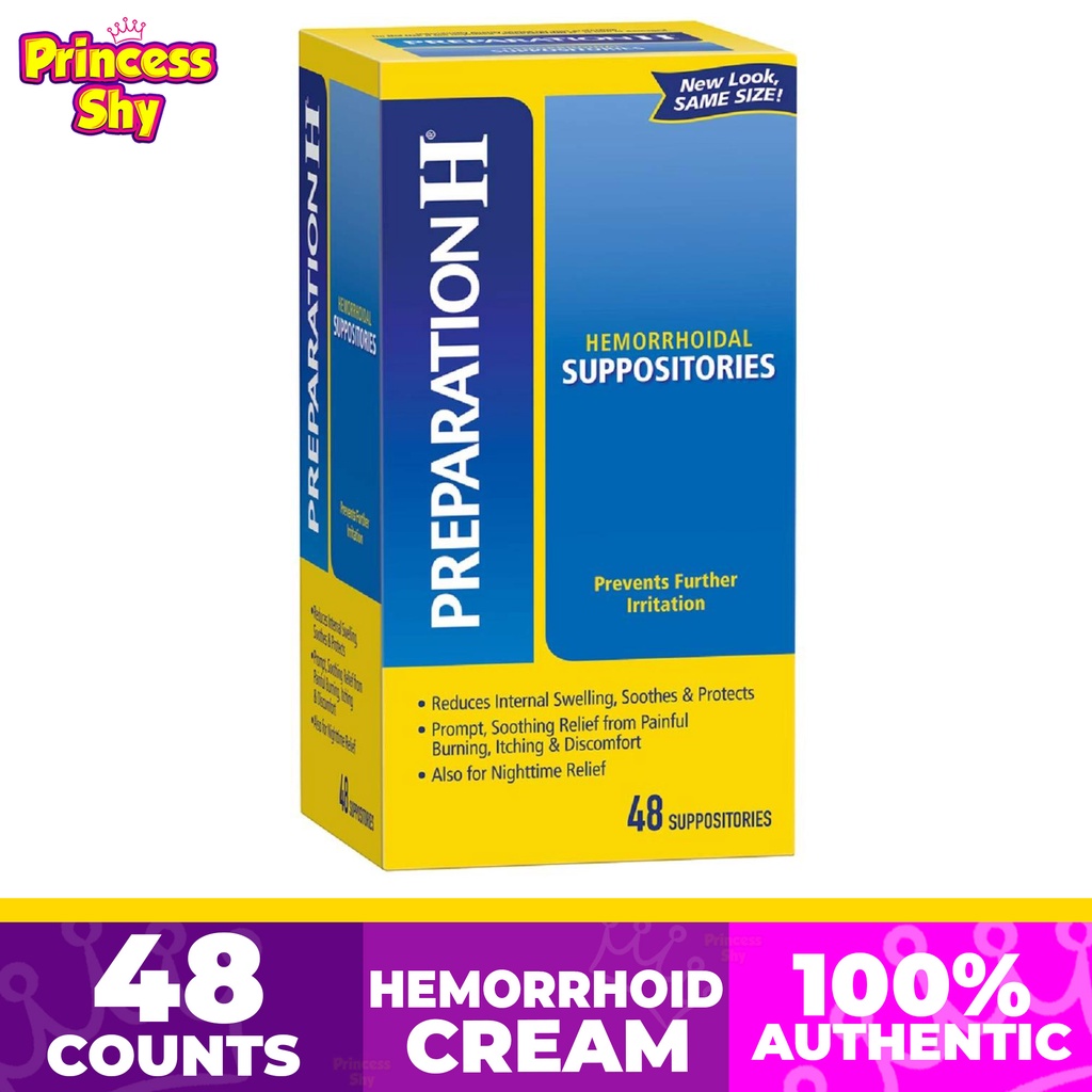 Preparation H Hemorrhoidal Suppositories Hemorrhoid Relief 48 Count