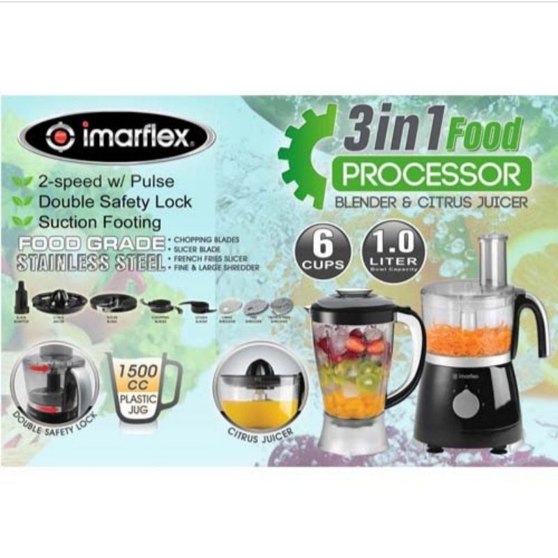 IMARFLEX 3in1 Food Processor (IFP450M) Shopee Philippines