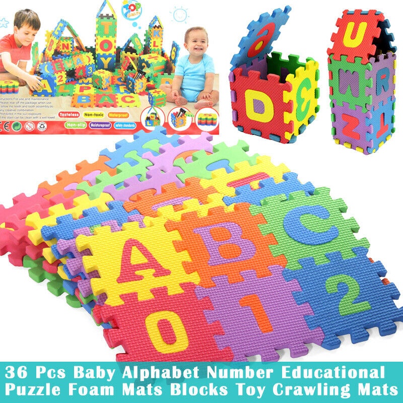 36Pcs Alphabet Numbers EVA Play Mat Baby Crawling Mat Room ABC Foam ...