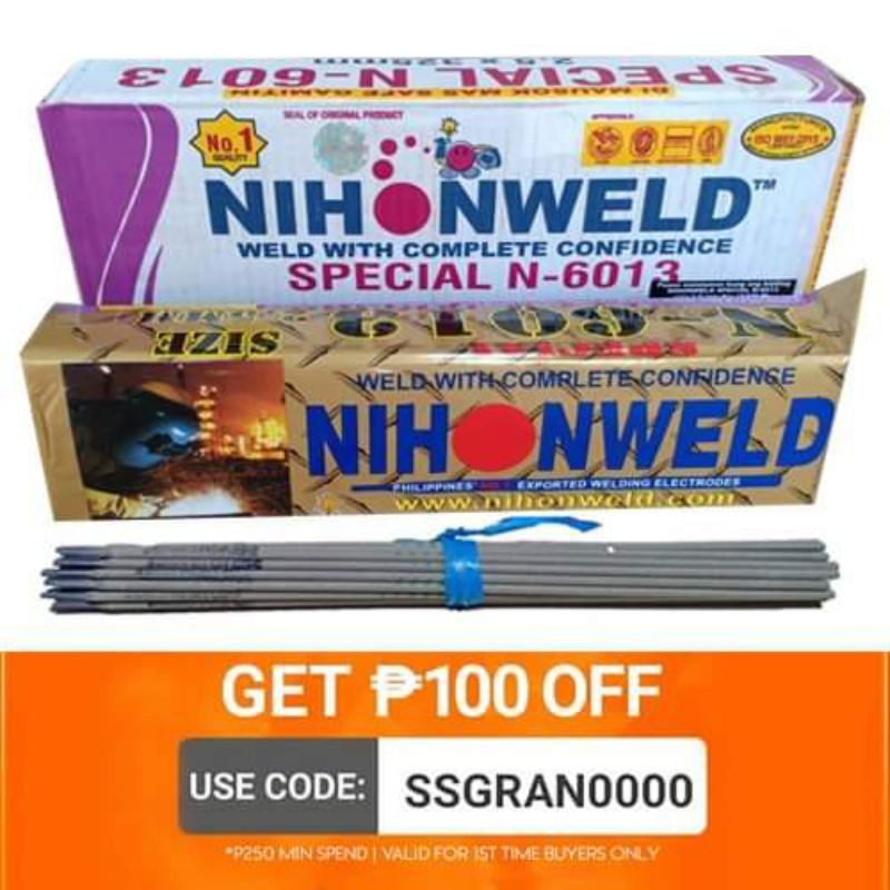 5 Kilos (250 pcs Rod) Nihonweld Special N6013 Welding Rod 2.5mm x 325mm (3/32in x 13in