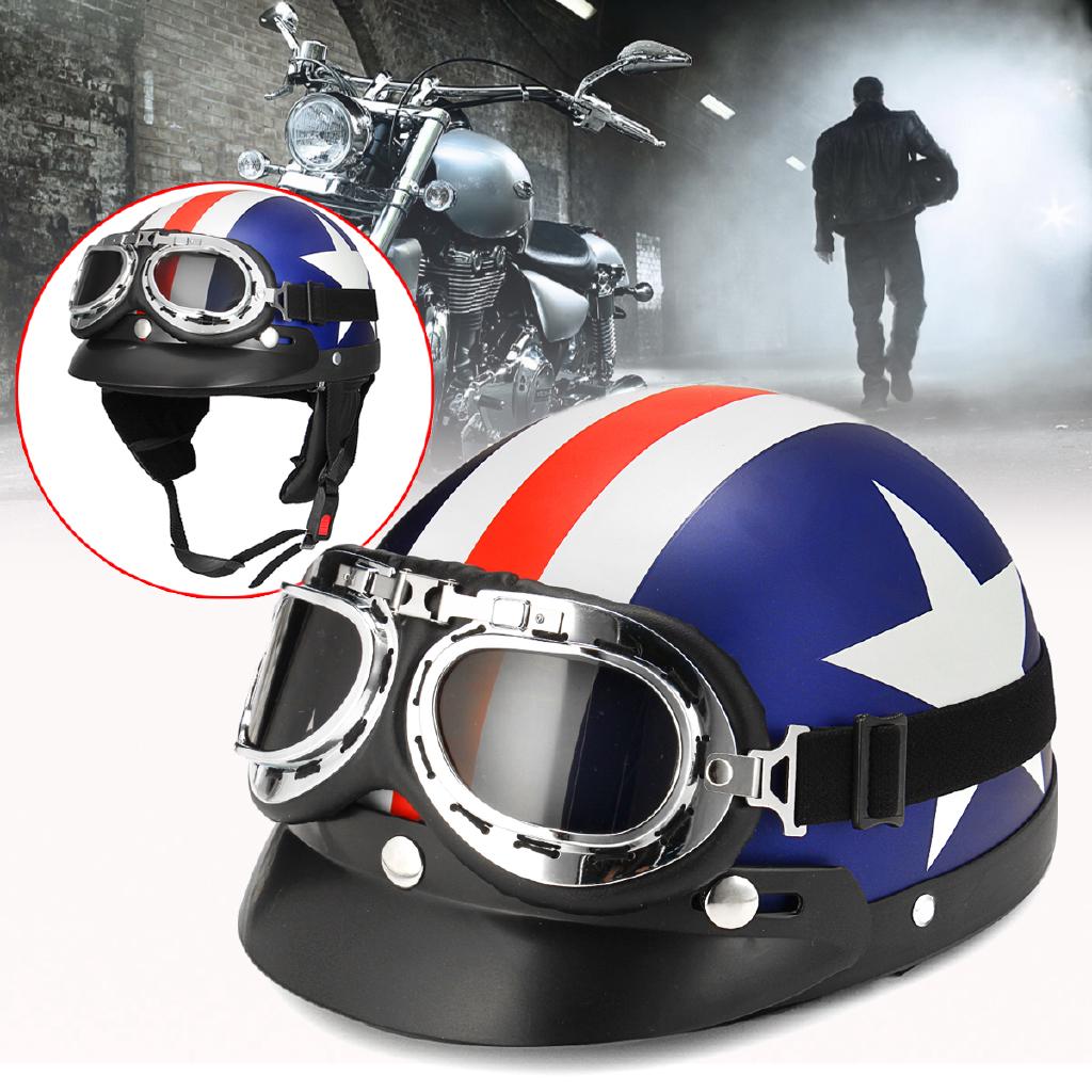 3010NEW3011Motorcycle Open Face Crash Helmet Vintage Goggles | Shopee
