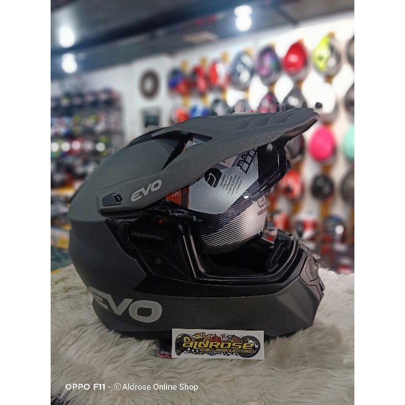 Evo Dx 7 Matt Grey Dual Visor Shopee Philippines