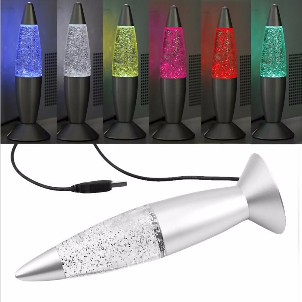Special Multi Color Change LED Glitter Lava Stars Table Lamp Mood Night Light