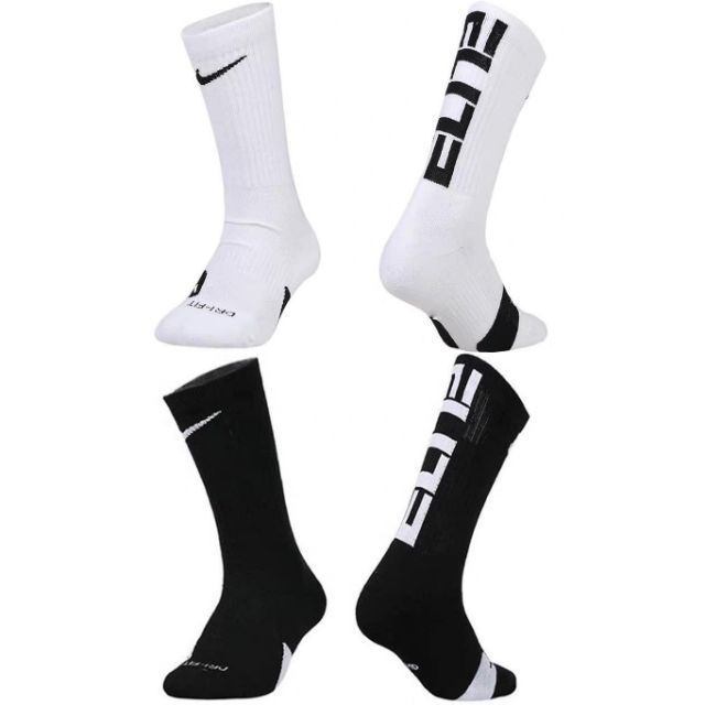 black and white elite socks