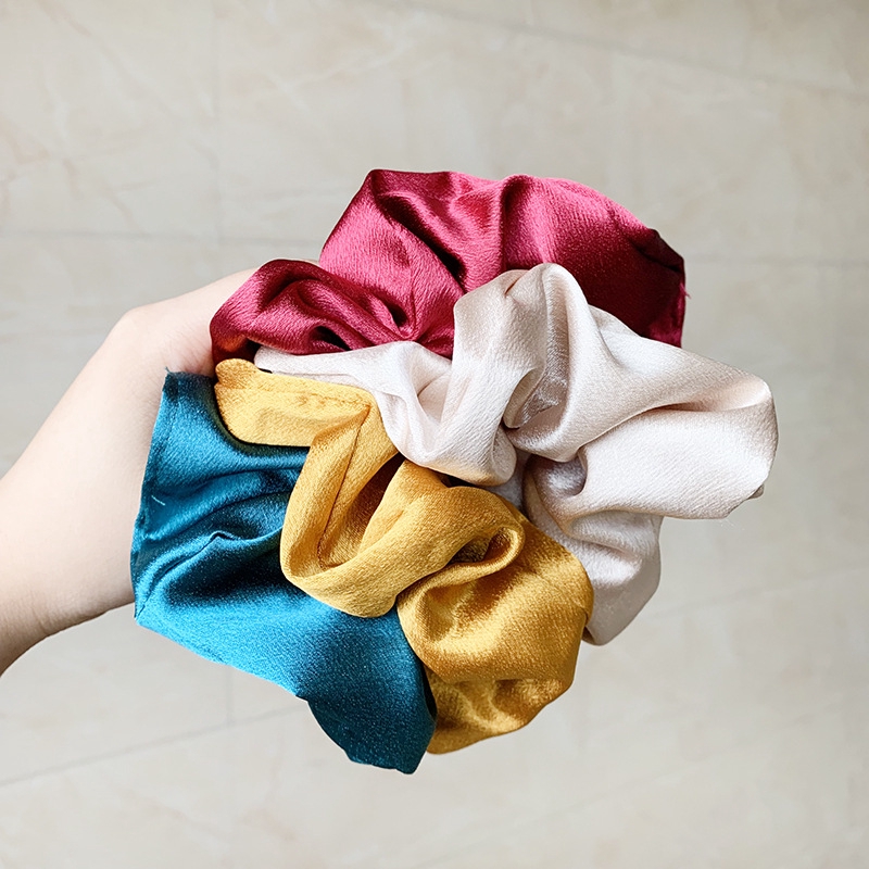 Women Satin Silk Hair Tie Elastic Scrunchies Ponytail Holder Hair Rope