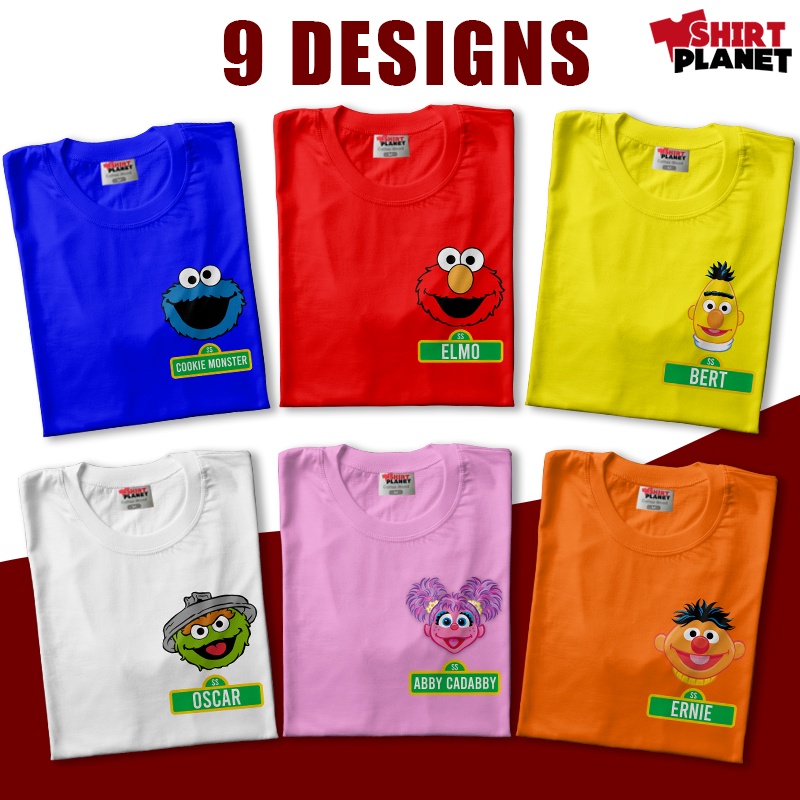 Sesame Street Logo Face Design Collection Unisex T-shirt | Shopee ...