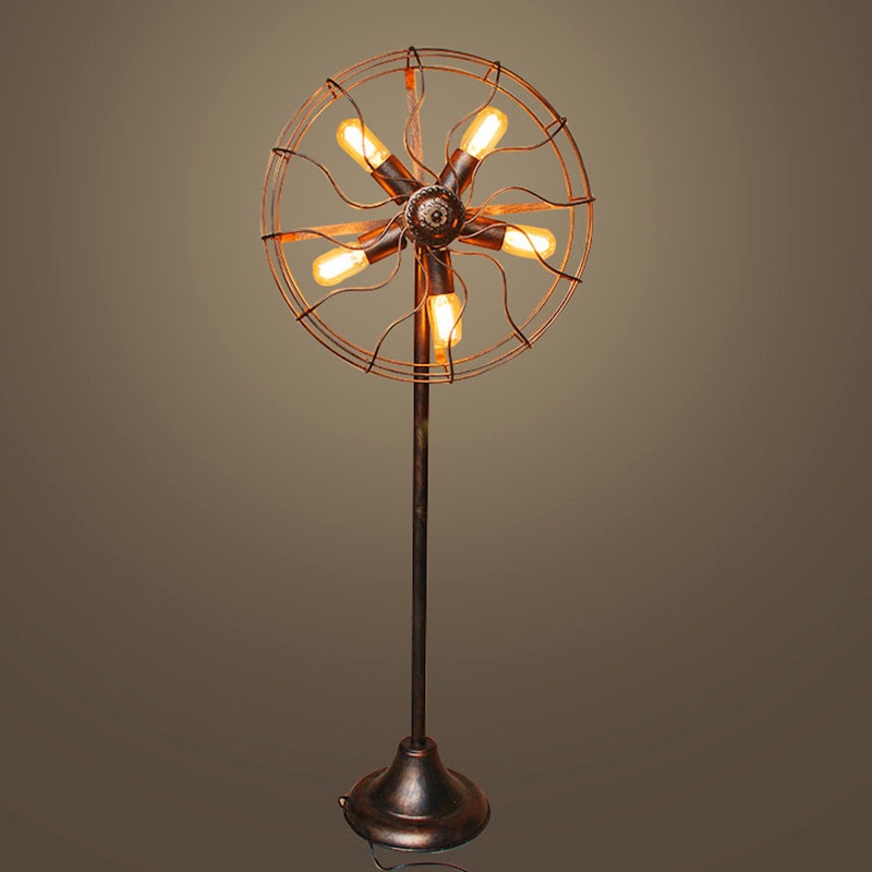 Retro industrial floor lamp living room bedroom lamp sun floor lamp fan