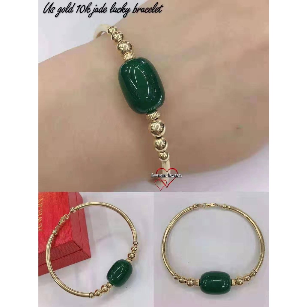 Us gold 10k jade lucky bracelet K)Rs Shopee Philippines