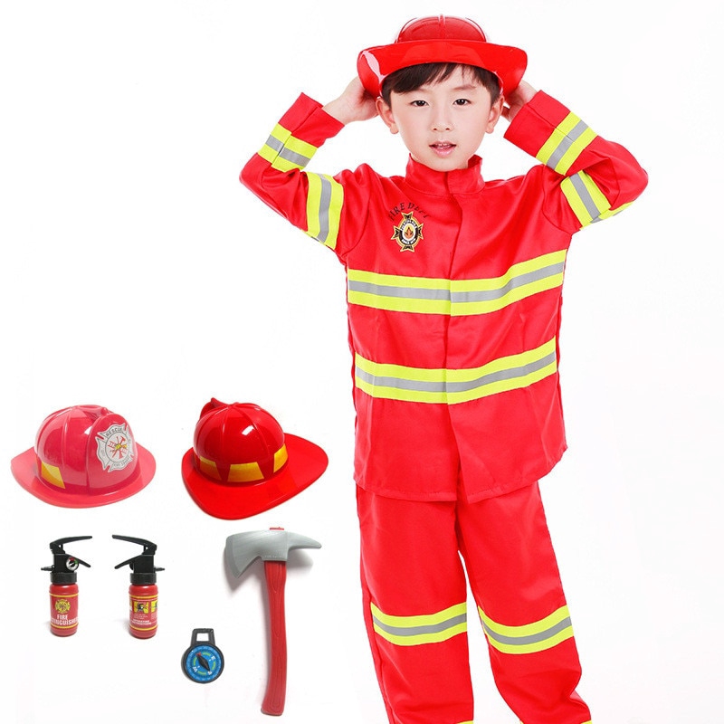 child's fireman dressing up outfit