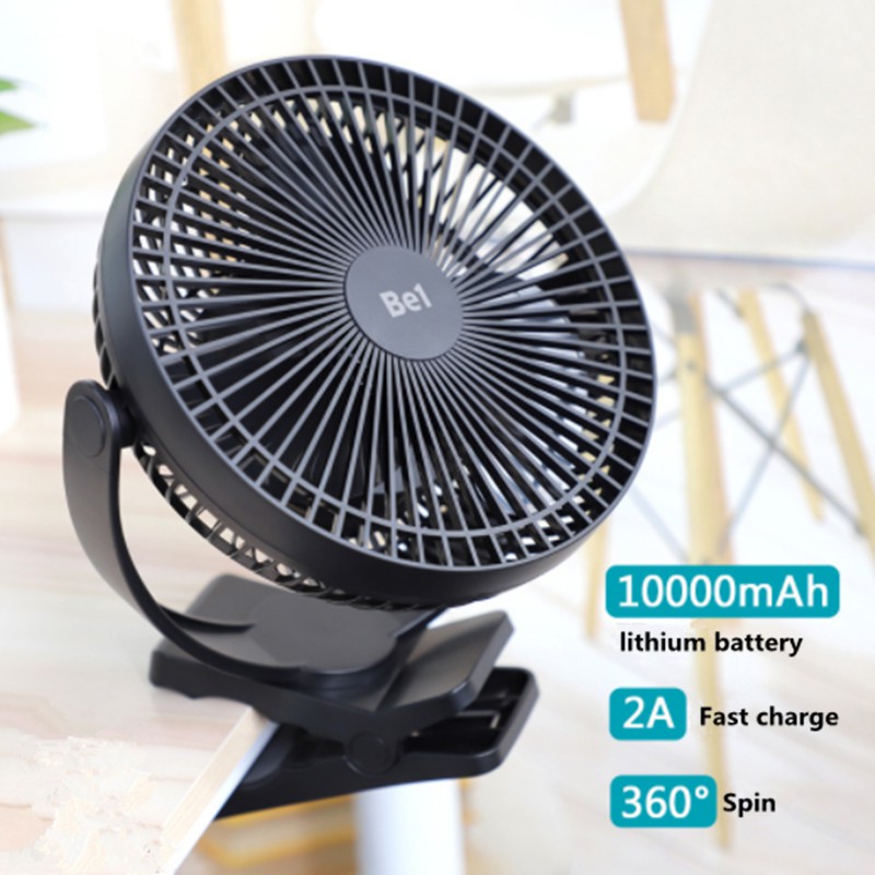 10000mah Battery Powered Clip On Fan 8 Inch Rechargeable Personal Fan 4 Speed Usb Truck Fan 4190