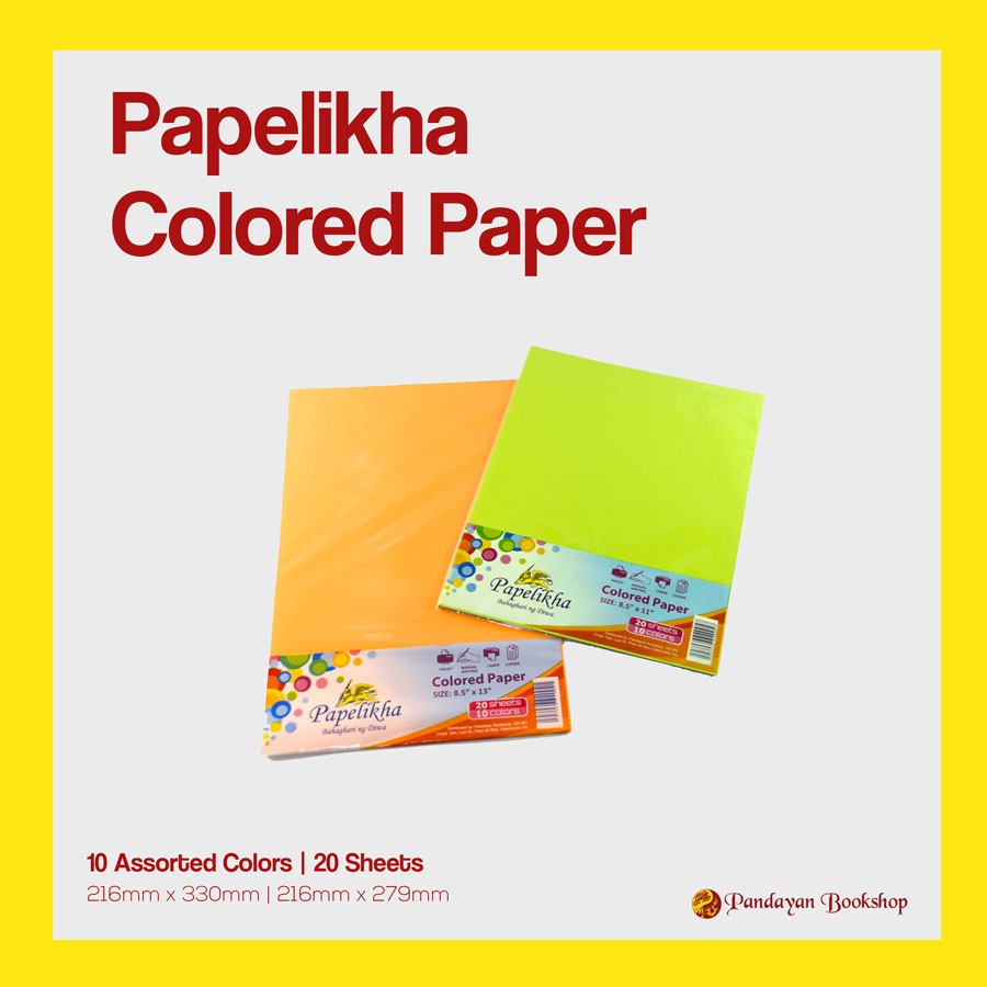 Papelikha Assorted Colored Paper (20 Sheets, 10 Colors) Shopee