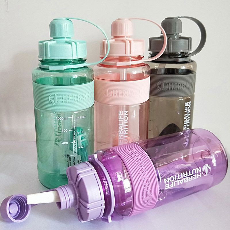 Original Herbalife Nutrition Sports Hiking Water Bottle Fitness Straw 