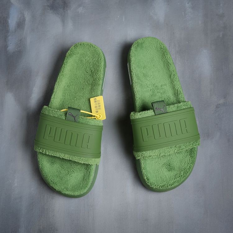 puma green slippers