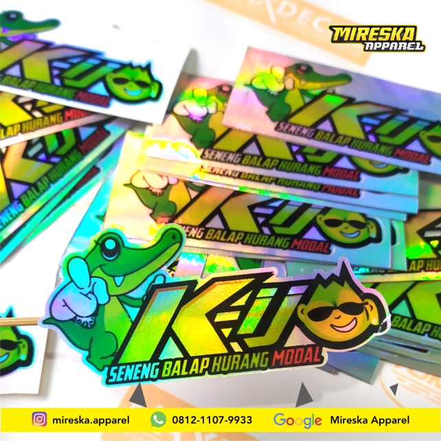 Kij Sticker (Green Cork) Racing Holo Sticker Aesthetic / Viral