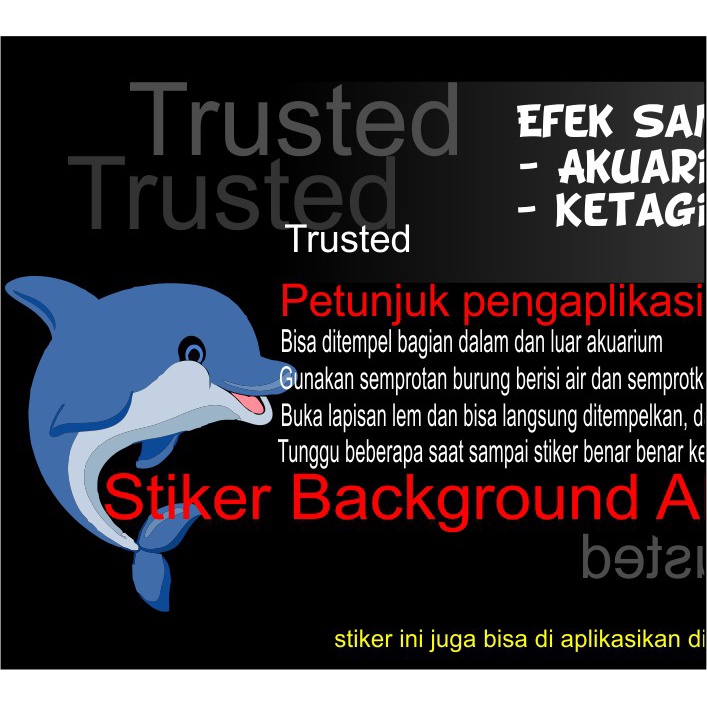 Black Aquarium Background Sticker Doff Self-Adhesive