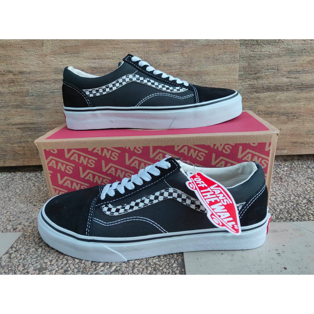 mens white checkered vans