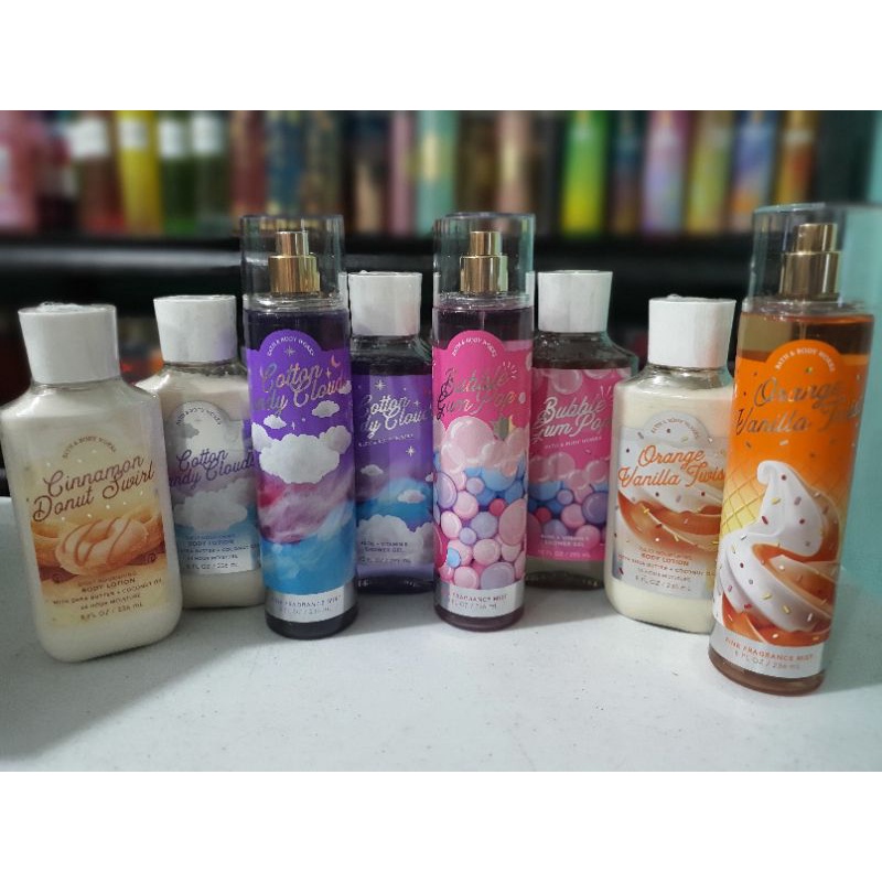 Bath & Body Works Cotton Candy Clouds, Bubble Gum Pop, Orange Vanilla