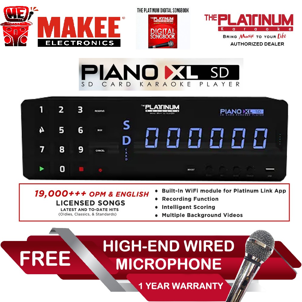 Platinum Karaoke Piano XL SD with 19,000++ Songs with built in WIFI
