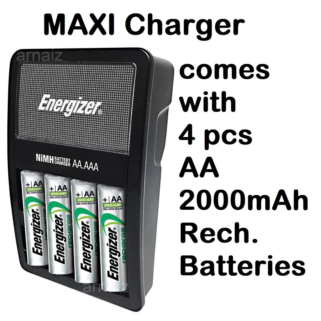 Energizer Battery Charger Recharge MAXI for AA and AAA CHVCM4 with free