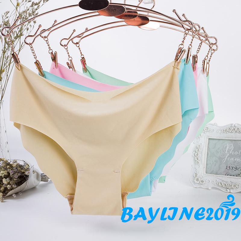 BAYWomen Summer Underwear, Solid Color Seamless Low Waist Push Up