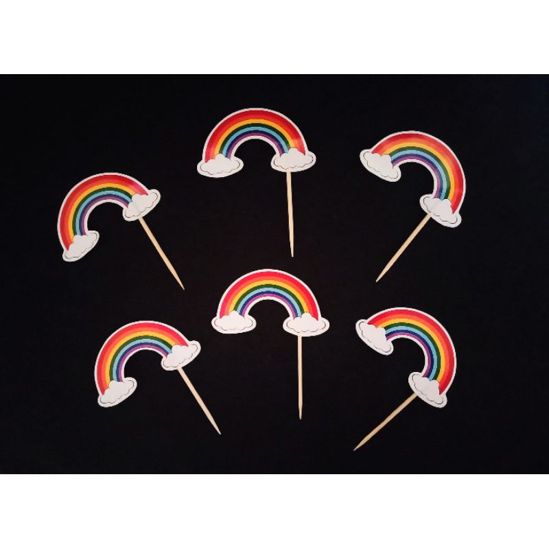 Rainbow Cupcake Topper (10pcs) Shopee Philippines